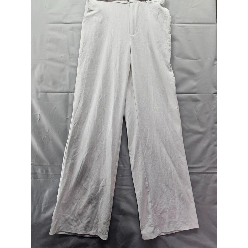 Light Khaki Wide Leg Pull On Pants Size Small Elastic Waist
